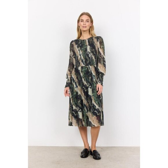 NWT SOYA CONCEPT Alda Forest Green Marble Dress - Picture 4 of 6